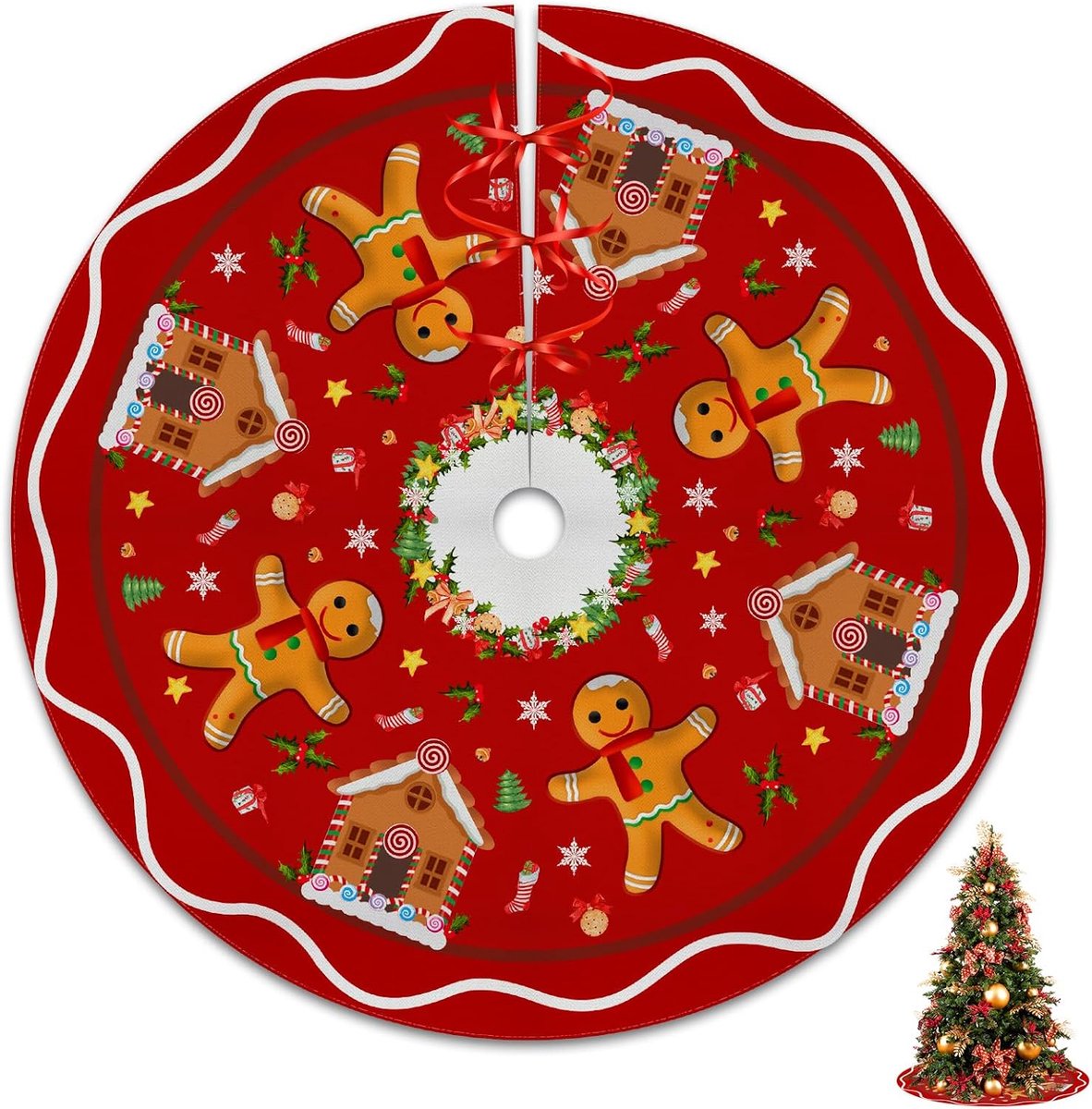 Kerstboomrok Gingerbread - Kerstdecoratie - Zacht materiaal - Sfeervolle winterversiering - ShopVlot