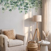 Muurstickers Woonkamer Groene Bladeren Eucalyptus 120x100 cm - Wanddecoratie Slaapkamer - Muurdecoratie Planten - Zelfklevend - Live Deals