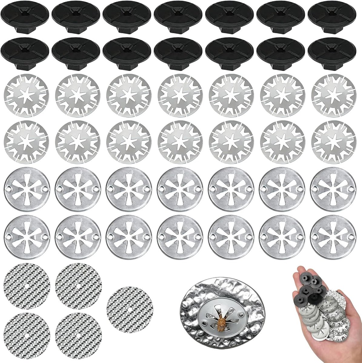 Hittebeschermingsplaat reparatieset 47-delig - 30 mm klemschijven - 50 mm reparatieplaten - sterke bevestiging - ShopVlot