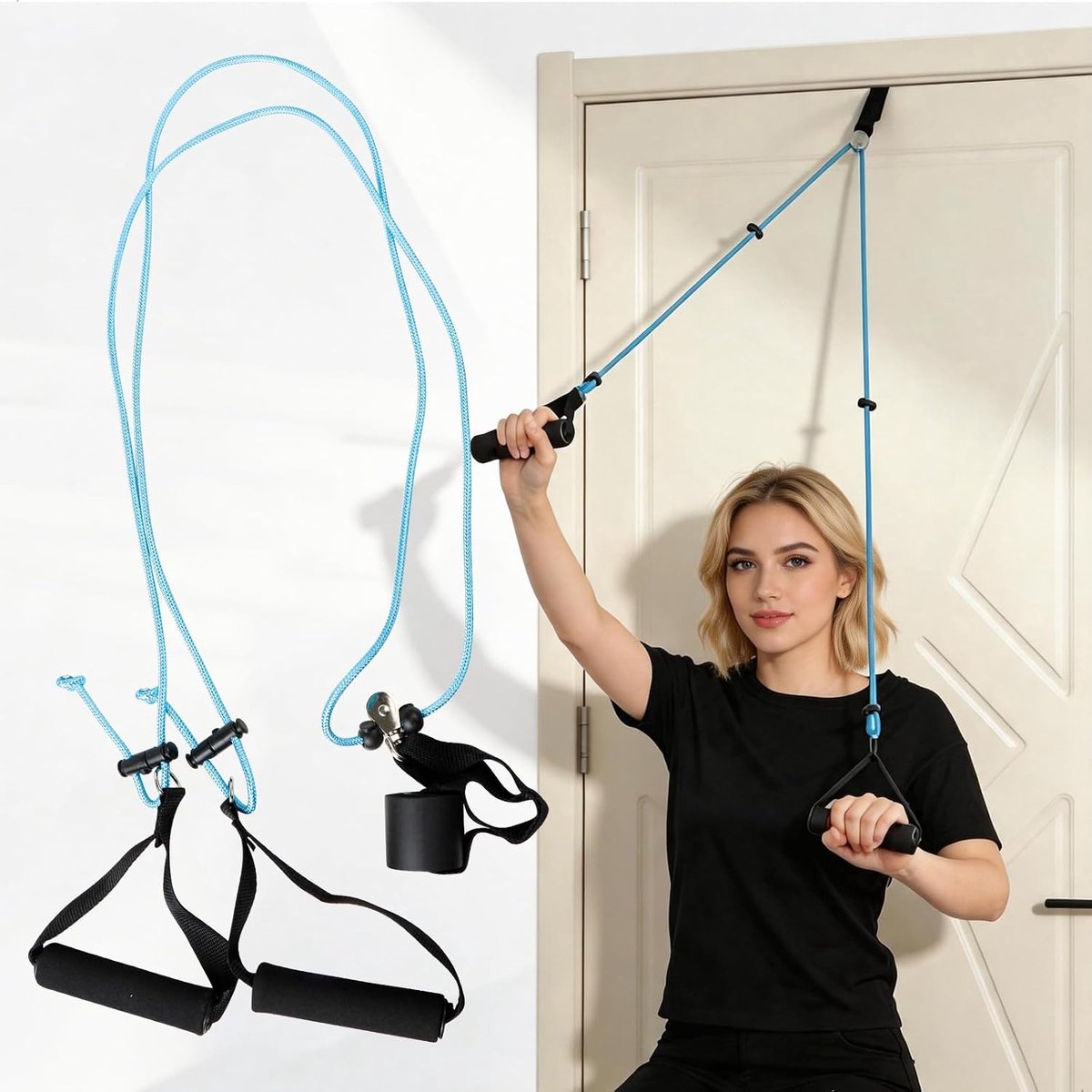 Schoudertrainer Pulley - 3,9 inch trekkoord - soepel bewegend - verhoog schoudermobiliteit - ShopVlot