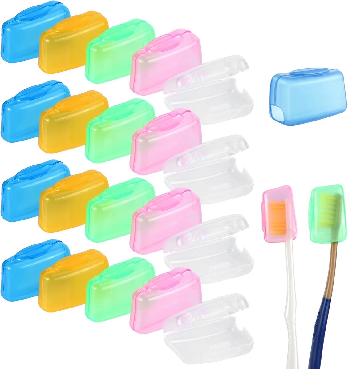 Tandenborstel beschermkap set van 20 - plastic - hygiënisch - ideaal voor reizen - ShopVlot