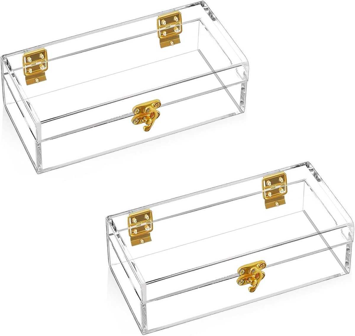 Geldbox 2 stuks transparant acryl - Geldopslagbox 16.8 x 9.5 x 5.5 cm - Robuust en schokbestendig - ShopVlot