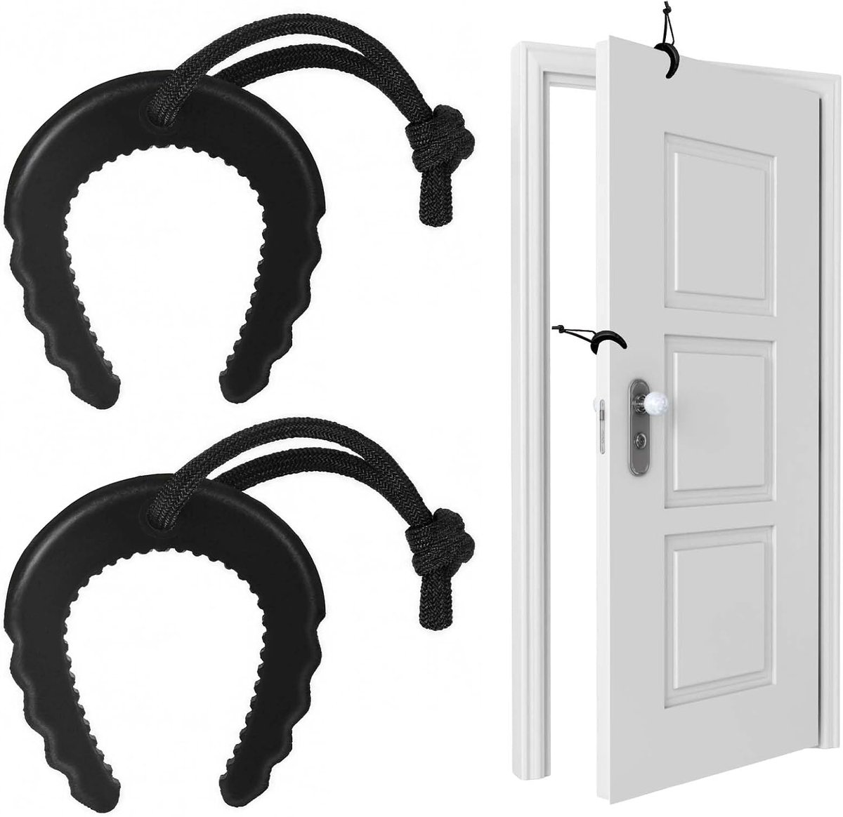 Deurstopper set van 2 - Multifunctionele zwarte deurhandgreep bescherming - ShopVlot