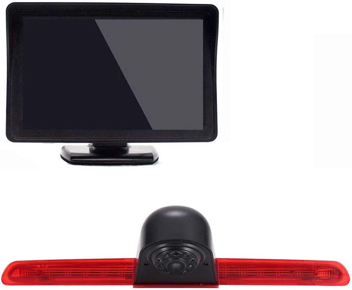 12mm lens CMOS rear view camera + 4.3 inch TFT LCD screen monitor」Brake light car roof rear view camera for VW T6 - ShopVlot