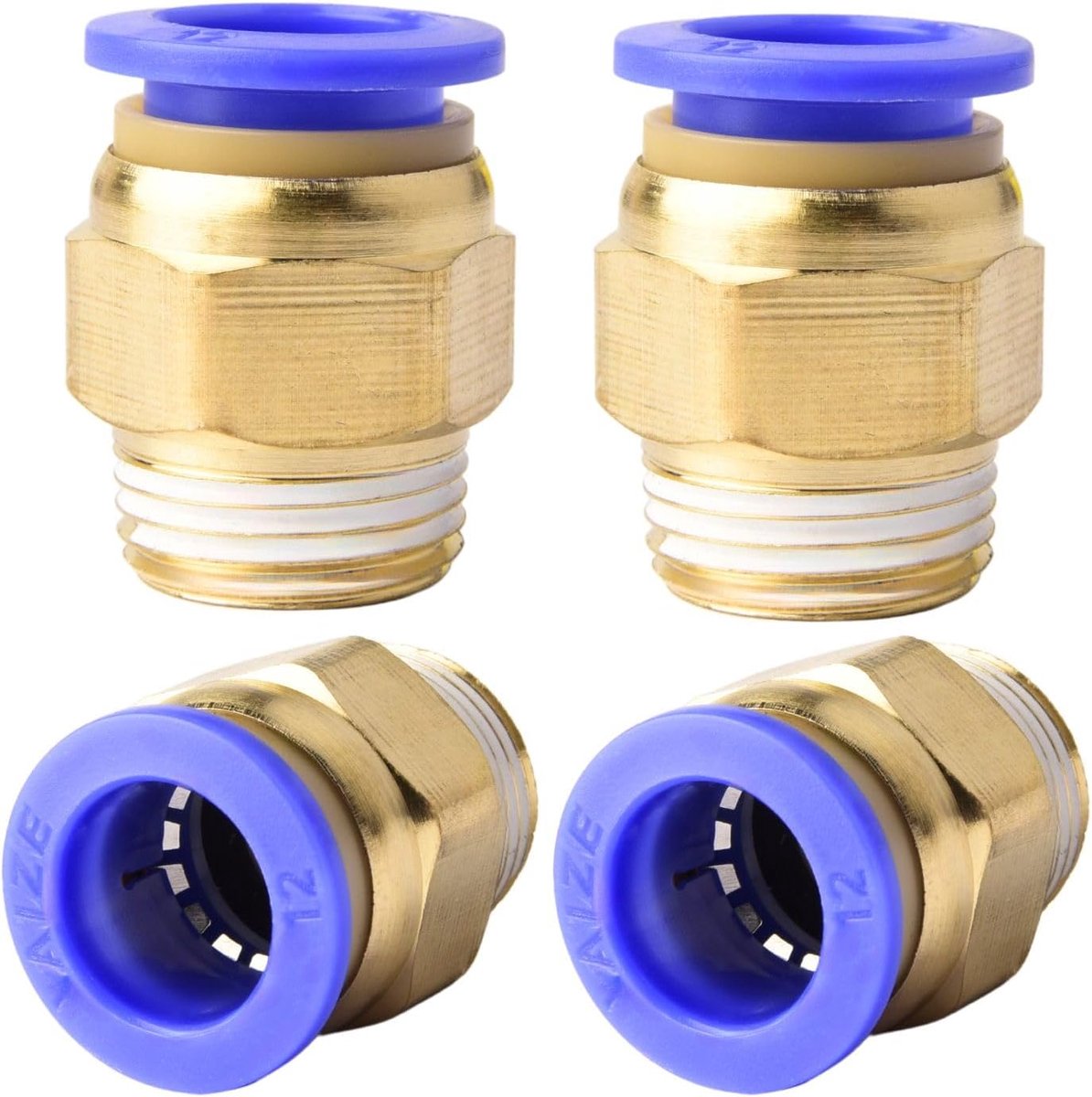 4pcs 12mm 3/8 inch PT male thread straight Push to Connect fittings mortise hose pneumatic quick fittings - ShopVlot