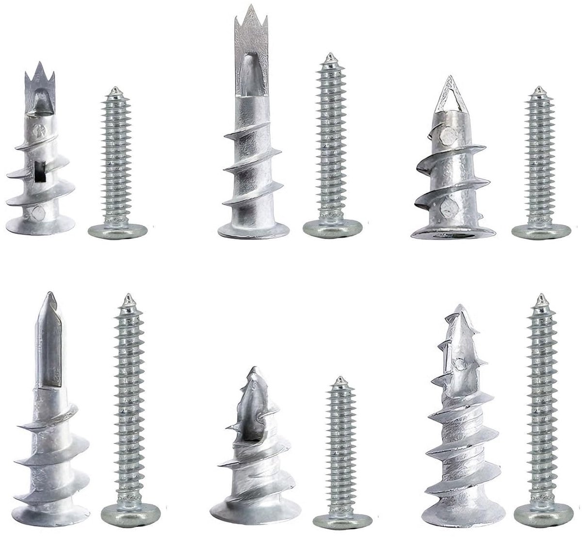 Pack of 20 15 x 38mm Heavy Duty Drywall and Hollow Wall Plugs with Screws - ShopVlot
