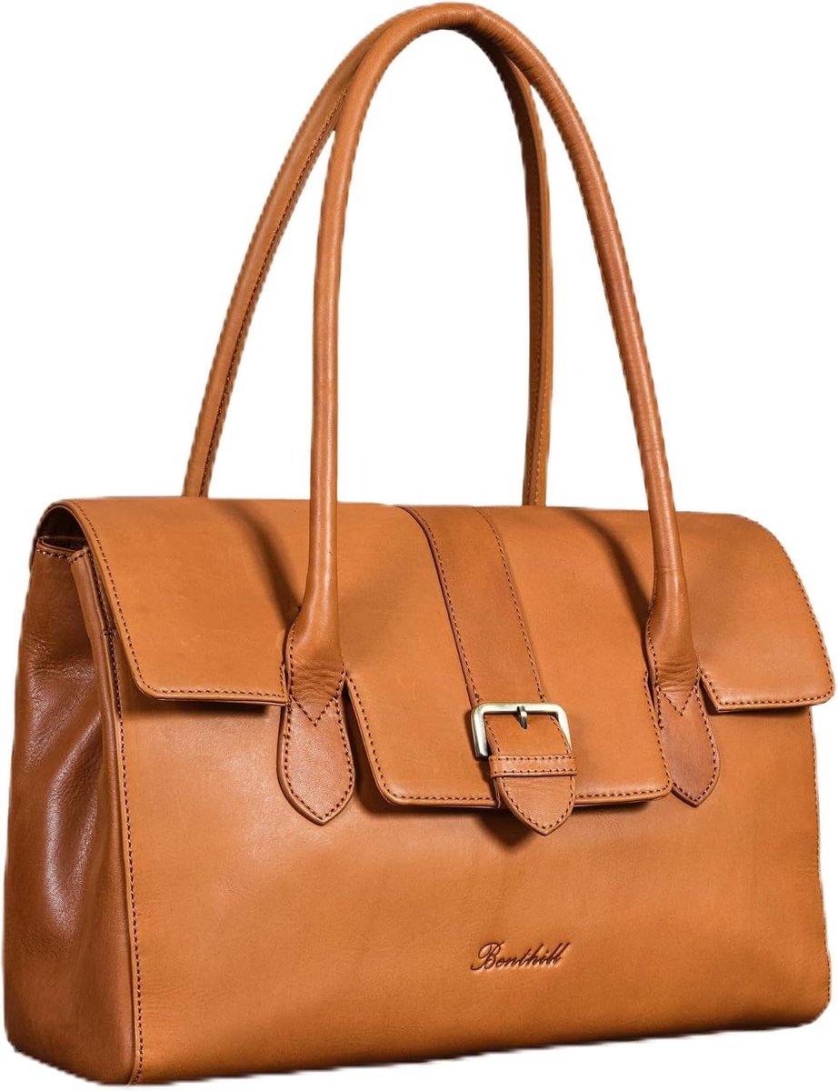 Benthill Dameshandtas van echt leer, schoudertas van zacht hoogwaardig echt leer, vintage fashion bag - shopper - ShopVlot