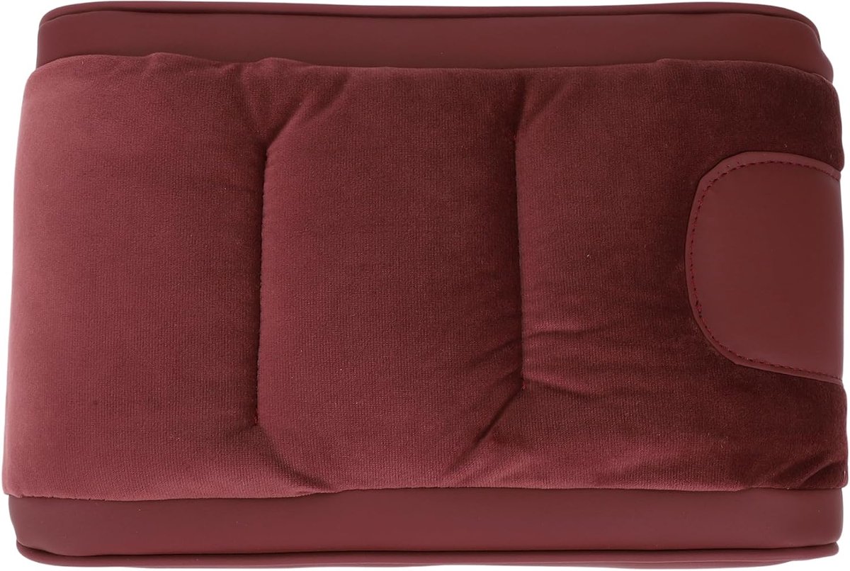 Auto middenconsole cover 31,5cm x 21cm - donkerrode flanel nepleer - beschermt en verhoogt comfort - ShopVlot