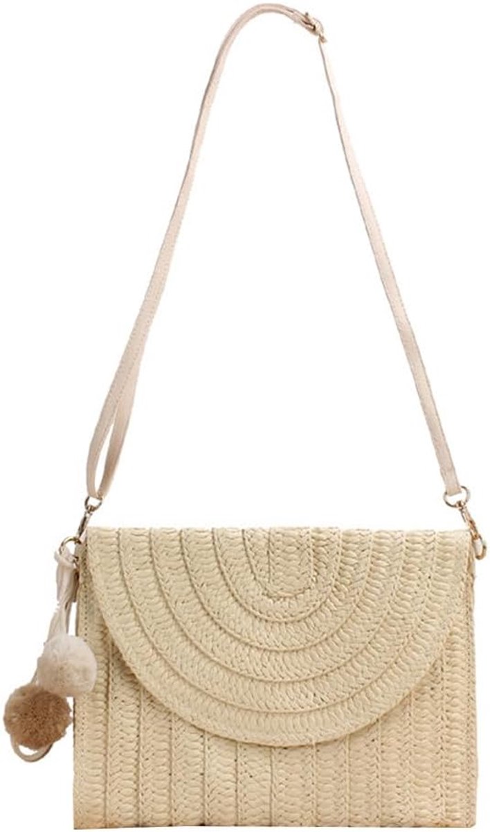 Dameshandtas groot - Bohemian strandtas - Verstelbare schouderriem - Ideaal voor vakantie - ShopVlot