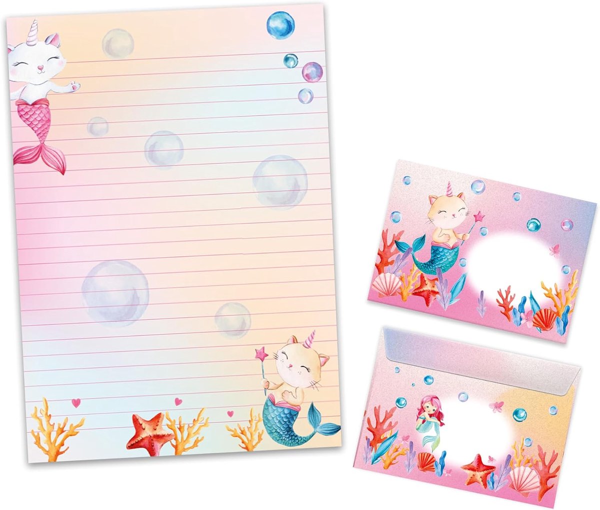 Stationery set A4 met dieren - 25 vel met 15 enveloppen - lined papier - voor kinderen - ShopVlot