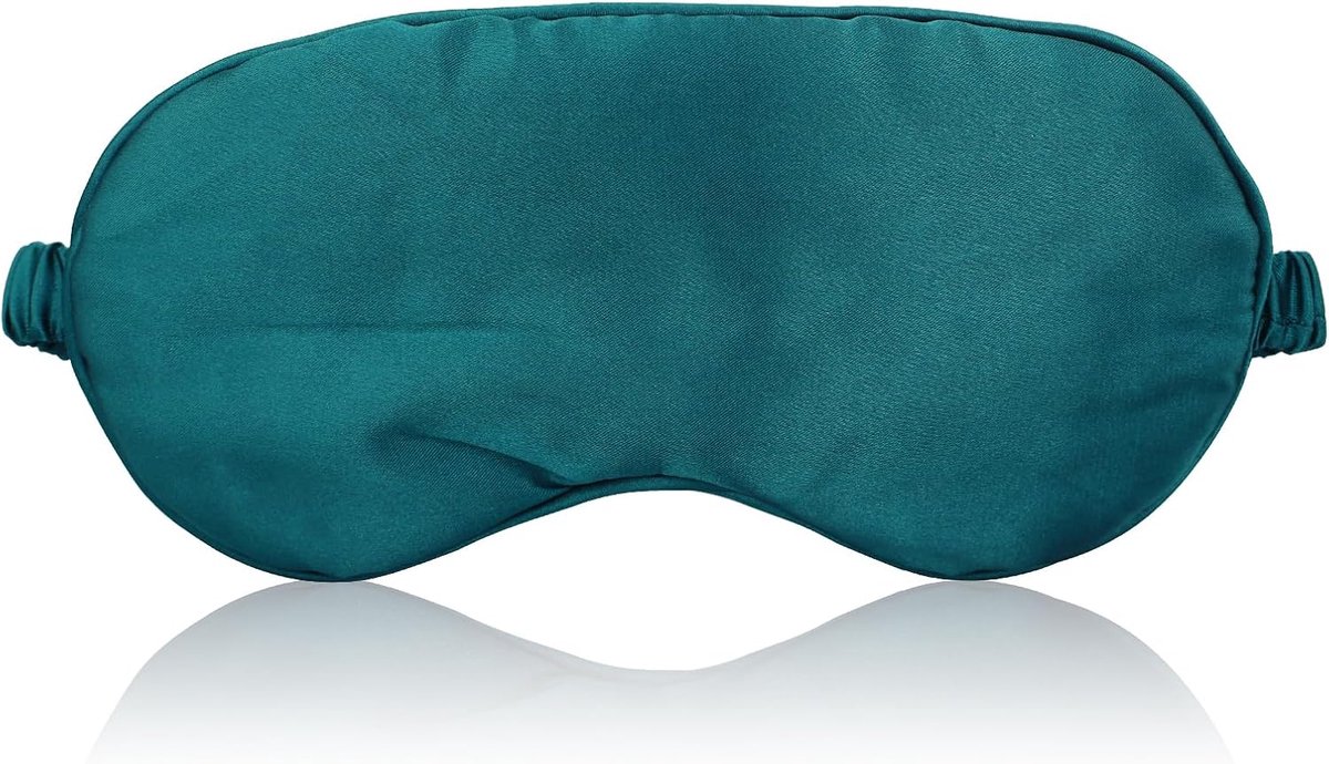 Slaapmasker 20 x 10 cm - 100% Zijde - Zwartgroen - Ideaal voor Nachtreizen - ShopVlot