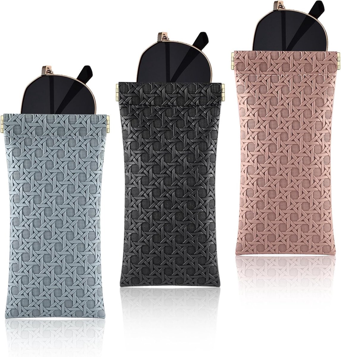 Zonnebrilhoes 3 Stuks - Zacht PU - Draagbare Organizer - Bescherm je brillen - ShopVlot