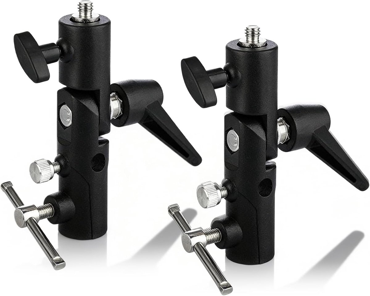 Flitser kantelbare parapluhouder 2 stuks - H-type lamphouder - Professionele flitslichtstandaard - Flexibel gebruik - ShopVlot