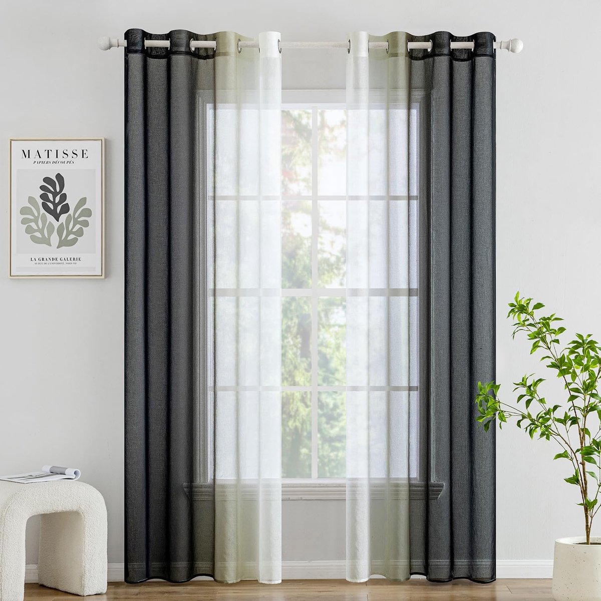 Gordijnen 140 x 260 cm - Semi-transparant polyester - Modern en elegant - Ideaal voor woonkamer of slaapkamer - ShopVlot