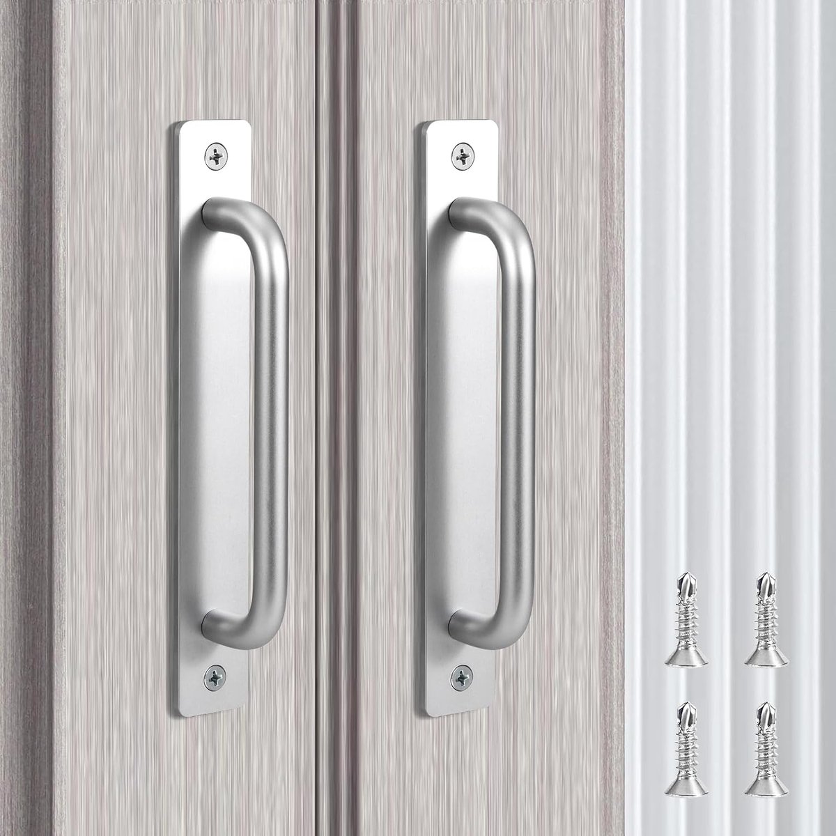 Schuifdeurhendel 180 mm - Roestvrijstalen plaat - Modern design - Verfraai je meubels - ShopVlot