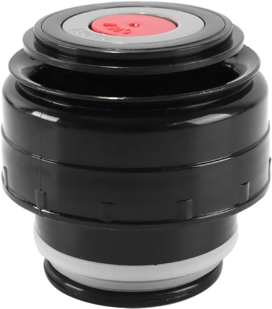 SnelShoppen - Vacuümflessendeksel 5,2 cm - Geïsoleerde Bekerdeksel - Thermosfles Deksel - Zwart Rood - Perfect voor Outdoor, Camping, Reizen