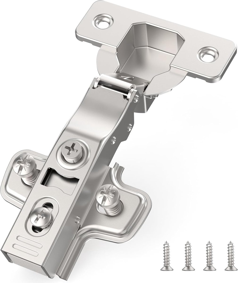 Furniware 2 x Corner Stop Cabinet Hinges, Opening Angle 110° with Hydraulic Spring, Perfect Soft Close Cabinet Hinges - ShopVlot
