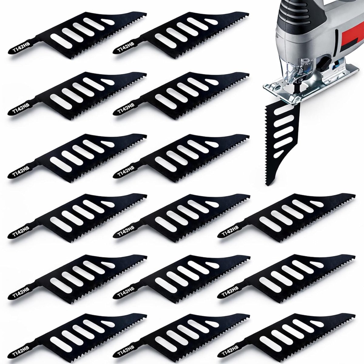 Jigsaw Blades Set of 15 T-Shank, 111.4 mm, Professional Scroll Saw Blades with Wide Cut Saw Blades, Accessories for - ShopVlot