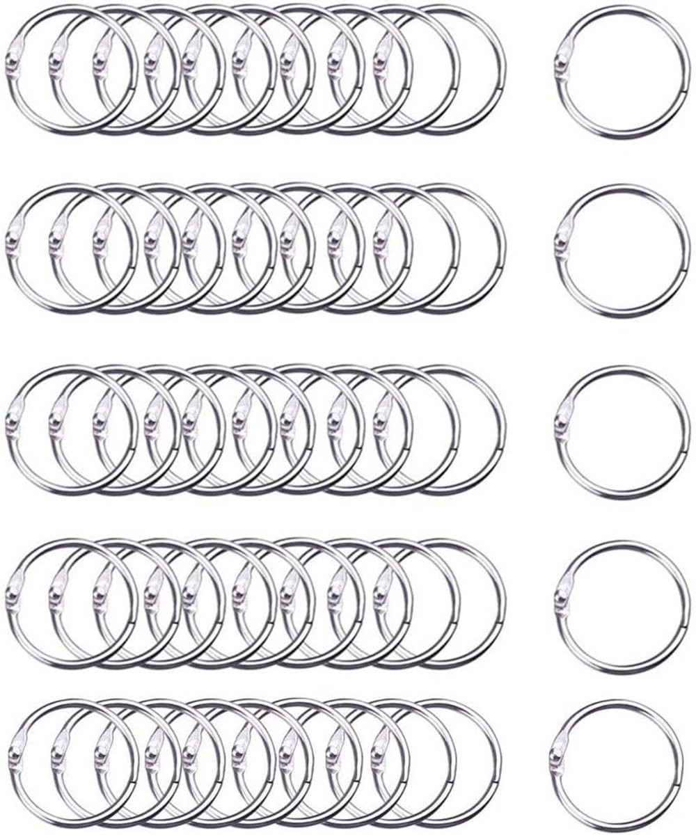 TXB Book Ring Metal Rings 50 Pieces 32 mm Loose Leaf Binding Rings for Notebook Diary Photo Album DIY Planner - ShopVlot