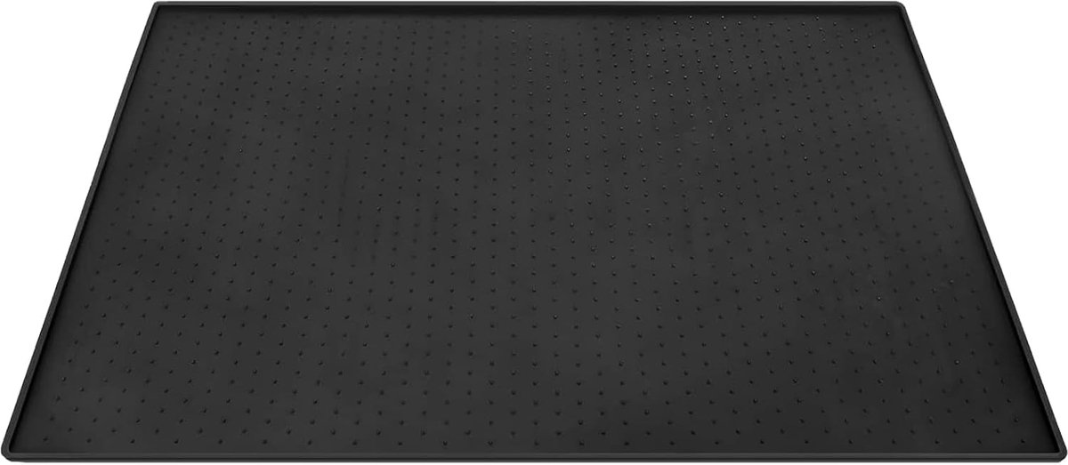 Coffee Maker Mat 48 x 30 cm Black Silicone Non-Slip Drying Mat for Coffee Machine - ShopVlot