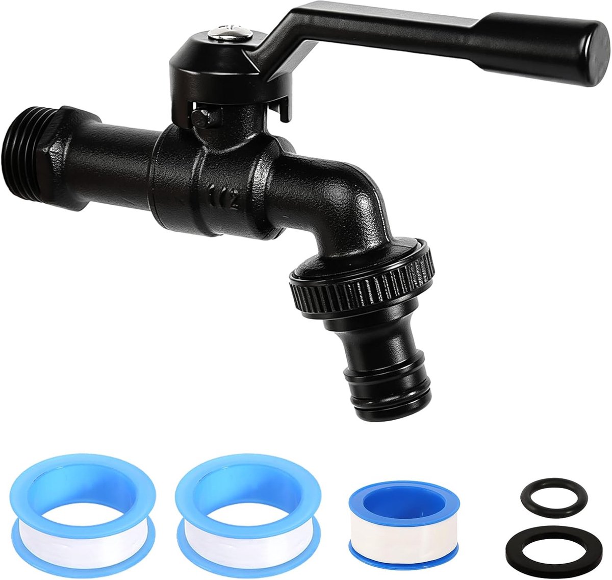 1/2 Inch Garden Water Tap, Rust and Frost Resistant Outdoor Tap, Outdoor Brass Ball Valve with Hose Connections and - ShopVlot