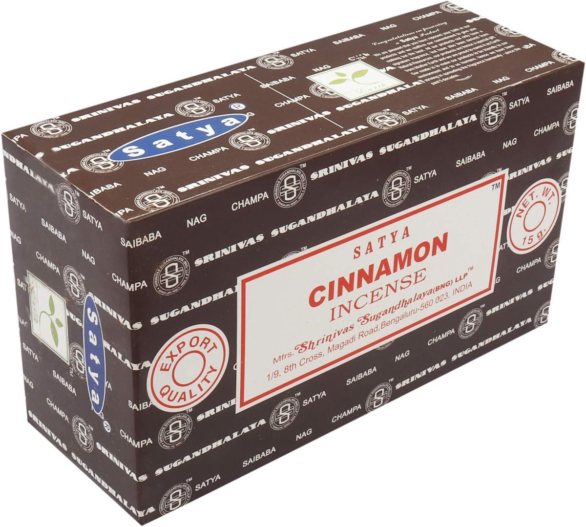 Satya Cinnamon Incense Sticks Export Quality Box of 180g - 12 Pack Of 15g - ShopVlot