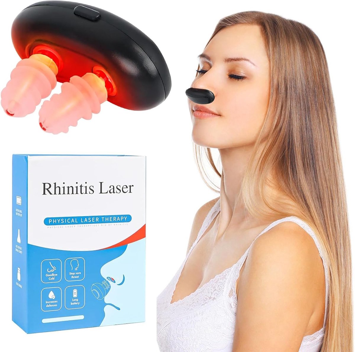 Respirelief, rood licht neustherapieapparaat, fysiotherapie-neuskalmeringsapparaat - ShopVlot