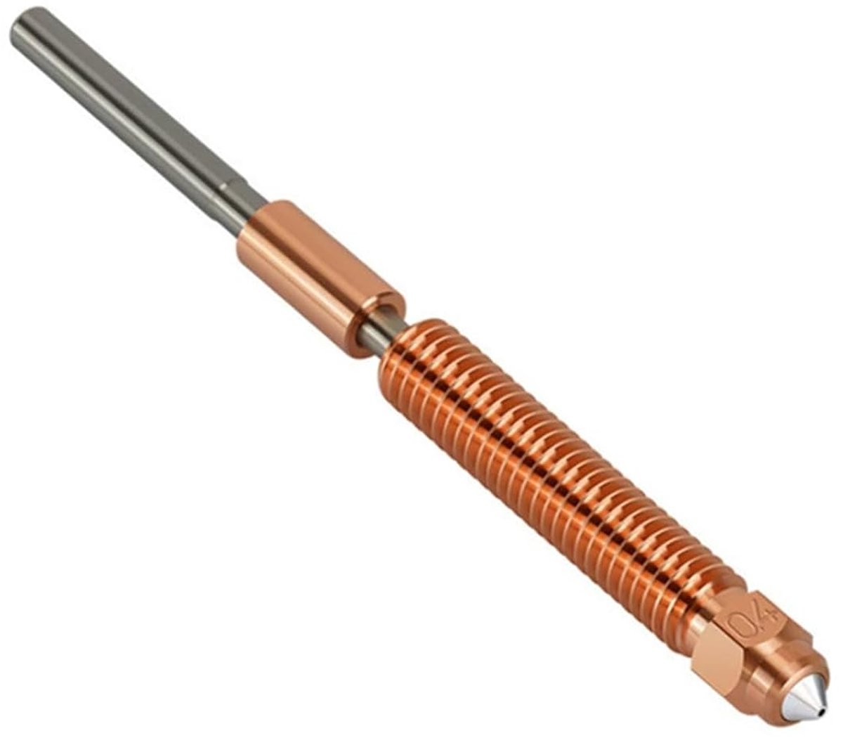 Nozzle voor Creality K2 / K2 Plus / K2 Hi, 0,4 mm bimetaal hardstalen mondstuk, M6 schroefdraad 76 mm, tot 350°C - ShopVlot