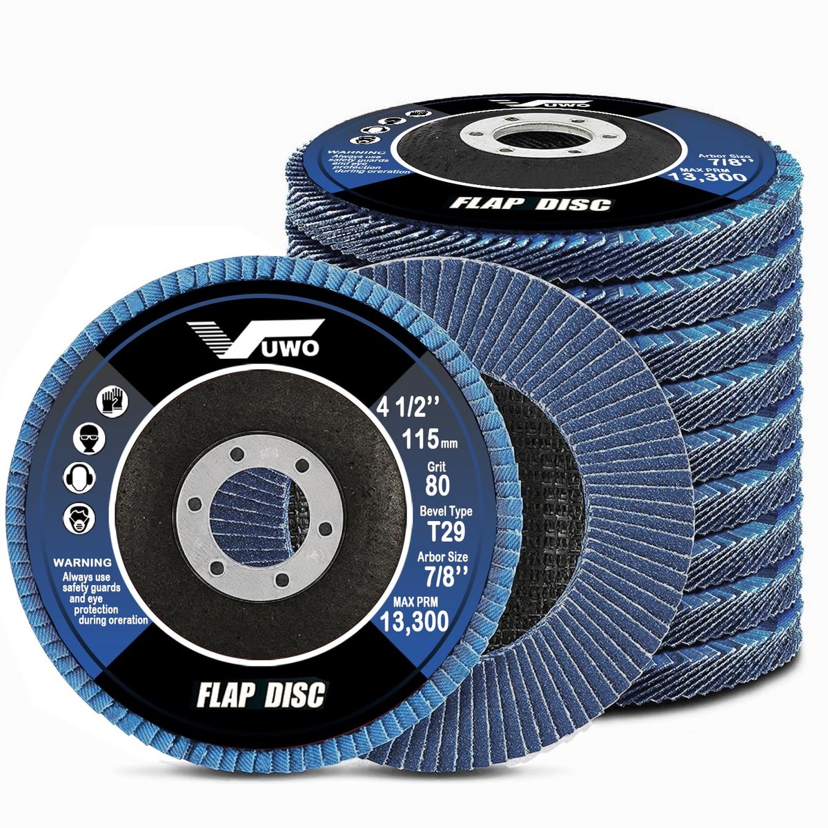 Grinding Discs - Pack of 10 Impeller Discs Slat Discs 115 mm Grit 80 Slat Discs for Grinding Disc, Grinding Disc - ShopVlot