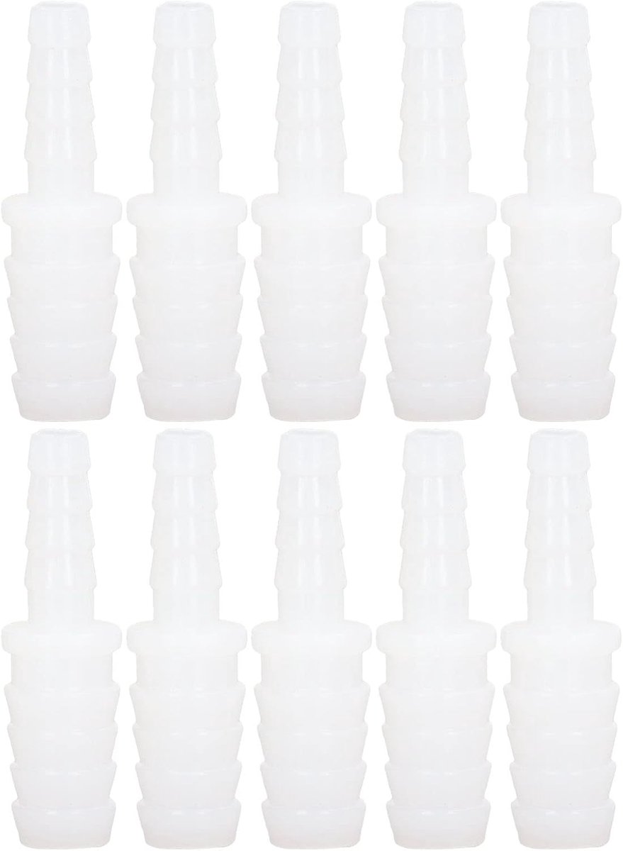PE Barb Hose Connector, 10pcs 6mm to 9/10/11/12mm Hose Reducer Straight Plastic Connector, Straight Grommet with Barb - ShopVlot