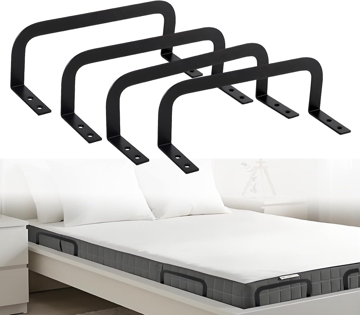 4 Stuks Antislip Matrashouders, Matrasborgstang voor Verstelbare Bedden, Voorkomen Dat De Matras Wegglijdt, voor - ShopVlot