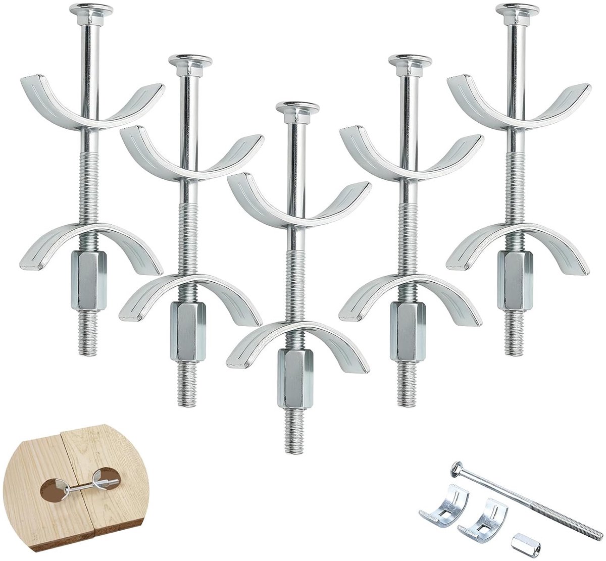 Werkbladverbinding, montagebeslag, meubelconnector 100 mm, voor montage van werkbladen in de keuken, 6 stuks met - ShopVlot