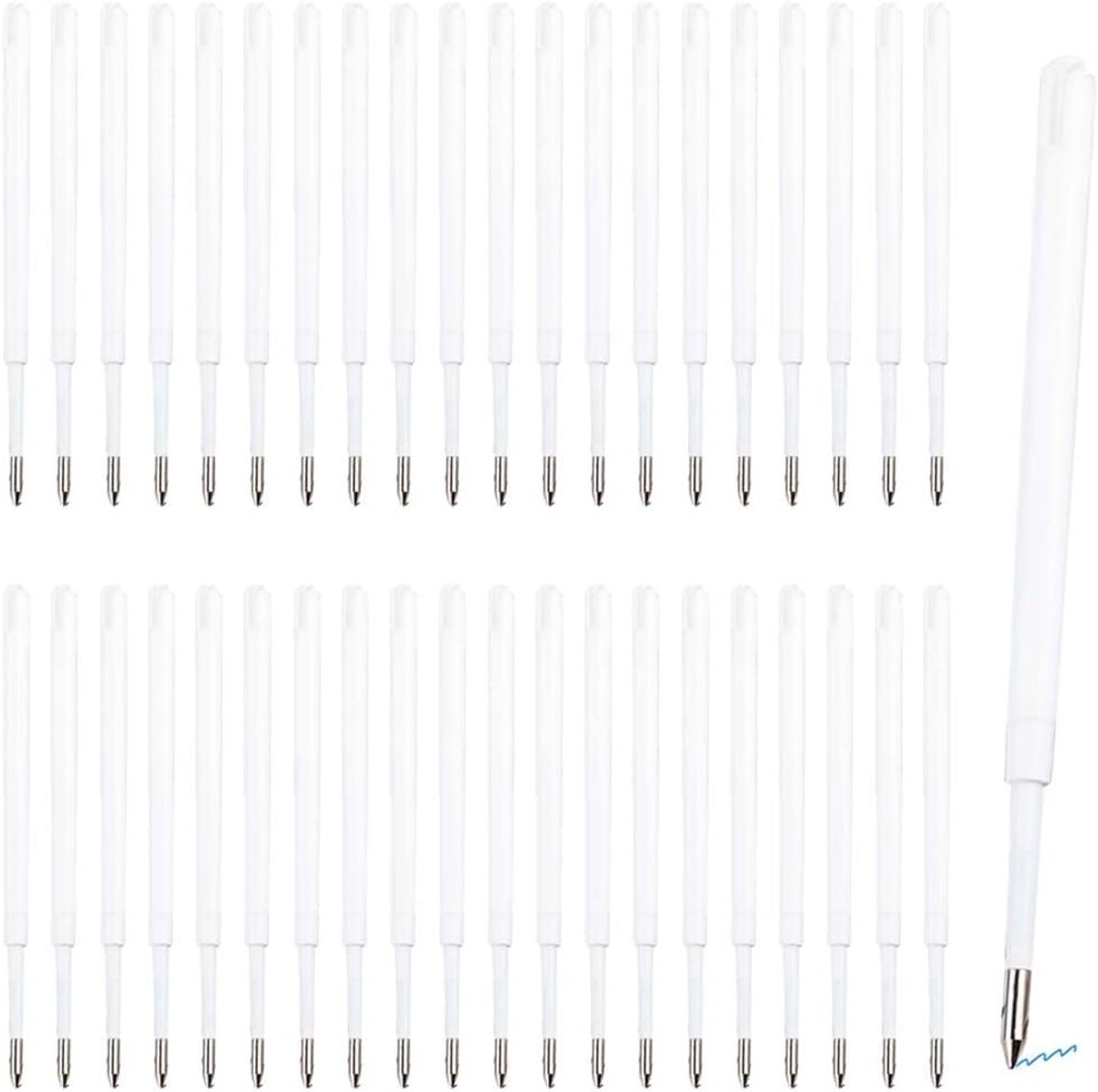 Verpakking met 40 blauwe balpenvullingen – punt 1,0 mm (9,8 cm) – compatibel met de meeste merken – inkt met hoge - ShopVlot