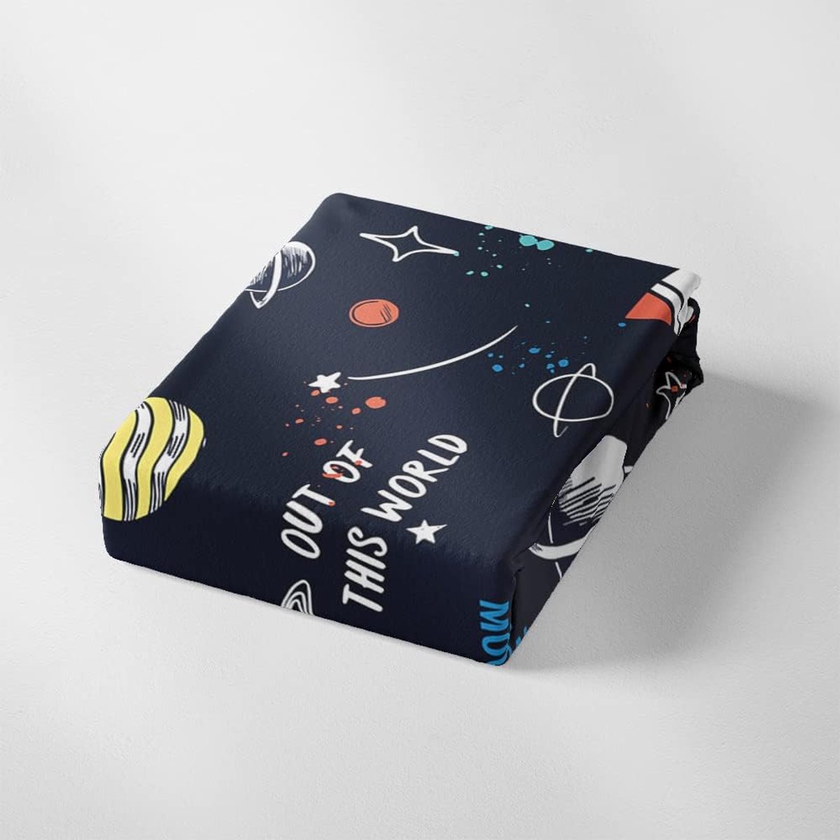 HOSIMA Universum Planet Rocket Bed Linen 135 x 200 cm for Children Boys Teenagers Duvet Cover Set for Single Bed - ShopVlot