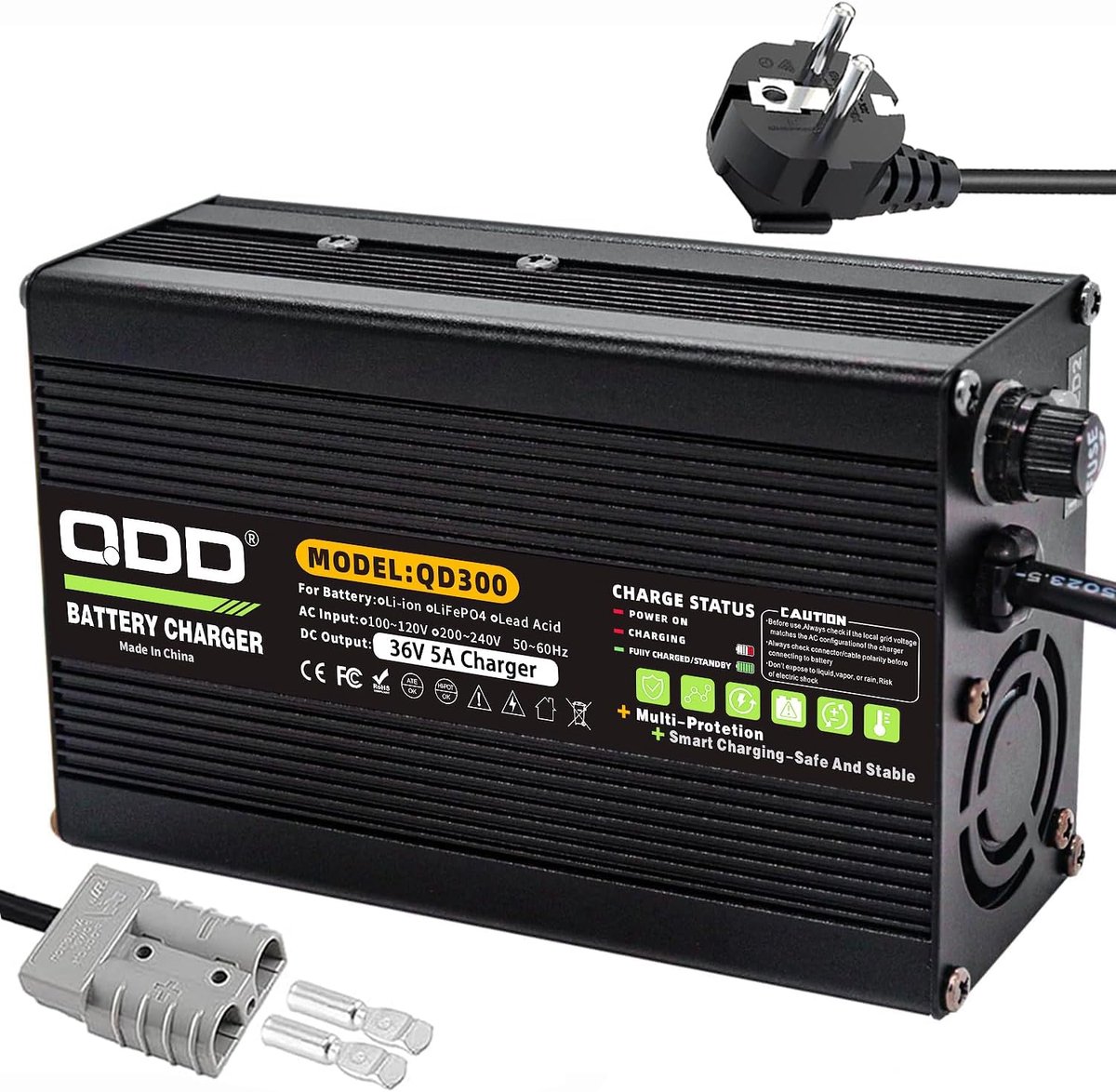 QDD 36V 36V 5A Lead Acid Battery Charger with DC Output 50A Anderson Jack for 36V Lead Acid AGM-Gel-VRLA-OPZV Battery - ShopVlot