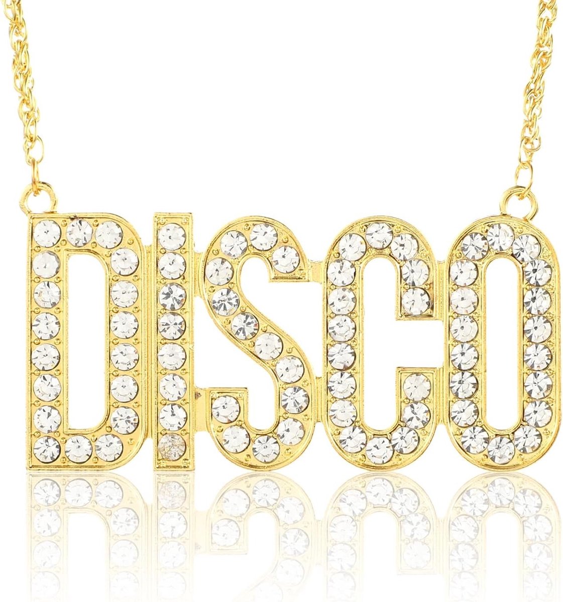 Unieke Disco Ketting voor Mannen en Vrouwen, Hippie Sieraden voor 70s Outfits, Gouden Metaalaccessoires voor Feest en Disco Party