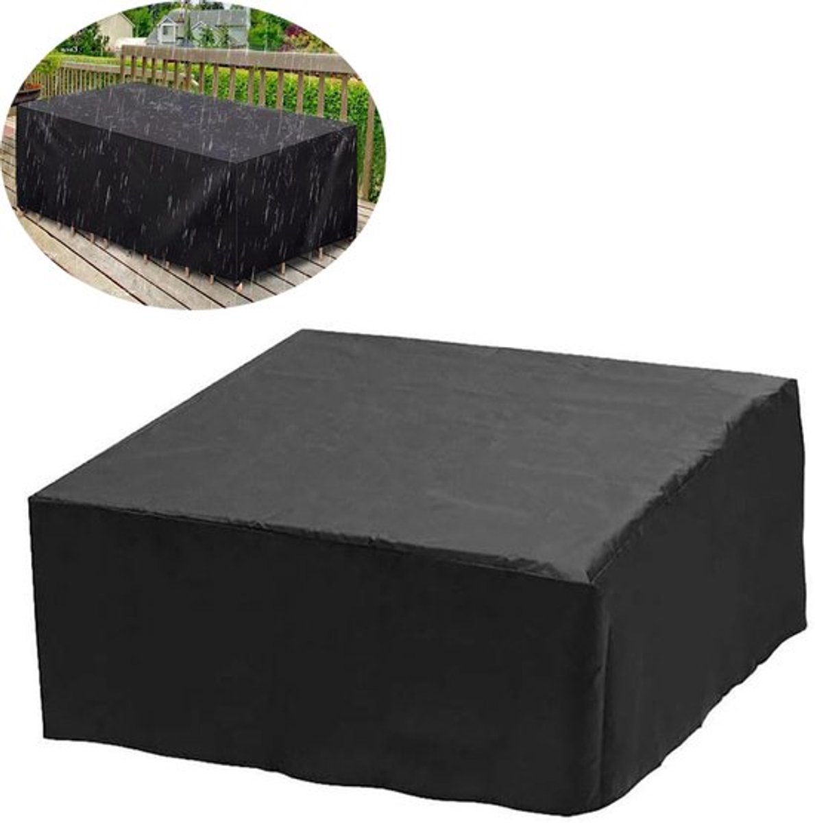 Zwembadafdekking - zwembadafdekking voor de tuin - Vierkante zwembadafdekking - 200*200*85cm - Stofafdekking - Waterdichte afdekking - Badafdekking - Zwart - Zwembad bescherming - Oxford