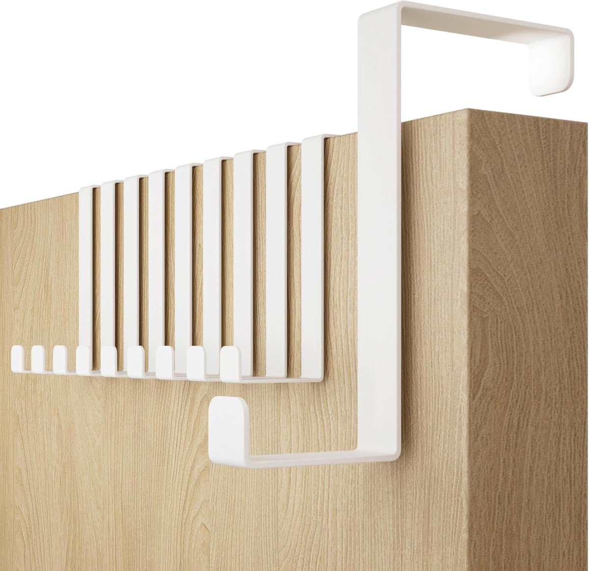Deurhaak Multifunctioneel 41mm - Set van 10 Witte Kleur - Met Viltbescherming - Eenvoudige Installatie zonder Boren - ShopVlot