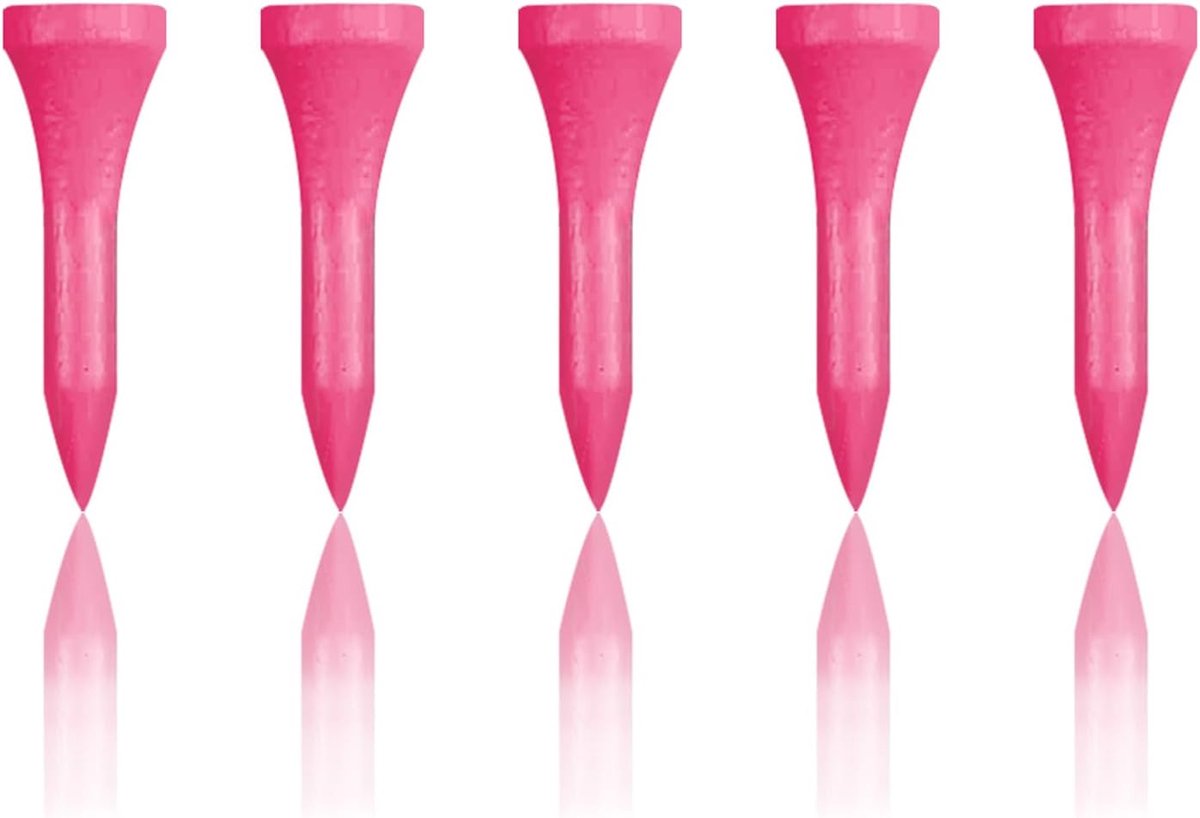 Houten golf tees 38mm - roze bamboe - biologisch afbreekbaar - sterk en duurzaam - ShopVlot