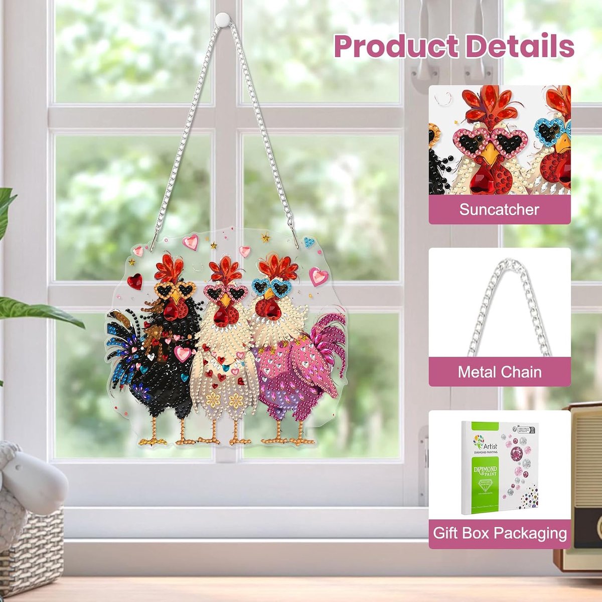 Diamant Kunst Kits Volwassenen - Fashionabele Kippen - Speciale Vorm Crystal Suncatcher - DIY Raamdecoratie - ShopVlot