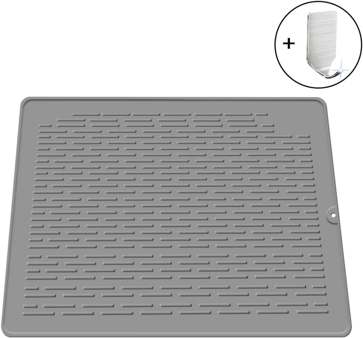 Silicone afvoermat 45 x 40 cm - rubber - niet-slip - snel drogen van servies - ShopVlot