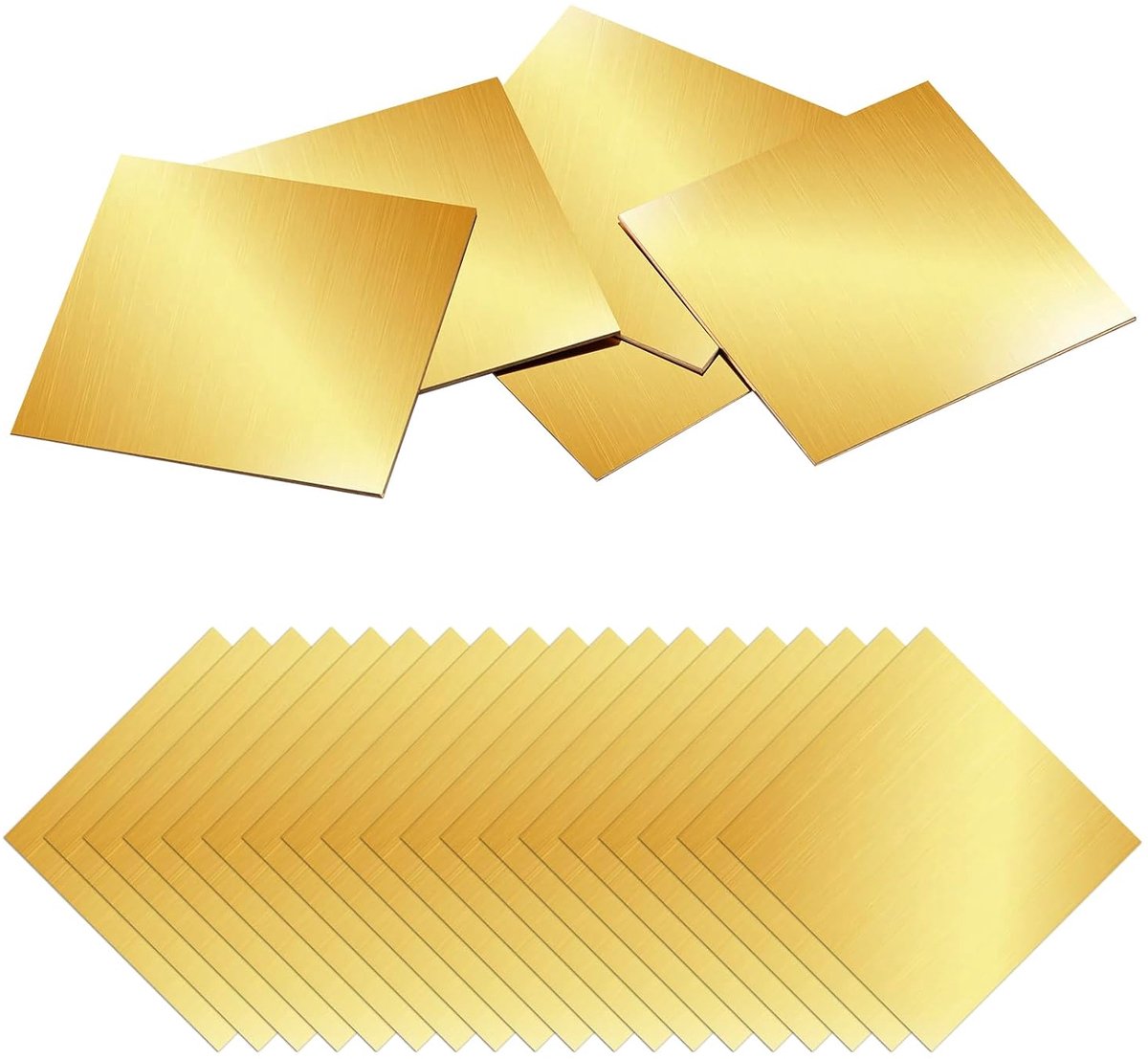 24pcs Brass Plate H62 Corrosion Resistant 50x50x0.5mm Metal Plates Brass No Scratches, Foil Attached Brass Plates for - ShopVlot