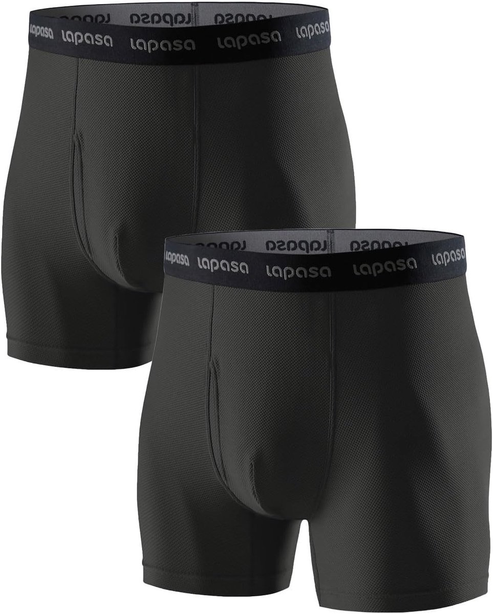 LAPASA men's sports underpants 2-pack with handle, quick-drying elastic, no wolf functional underwear M16 MEHRWEG, 8.5 - ShopVlot