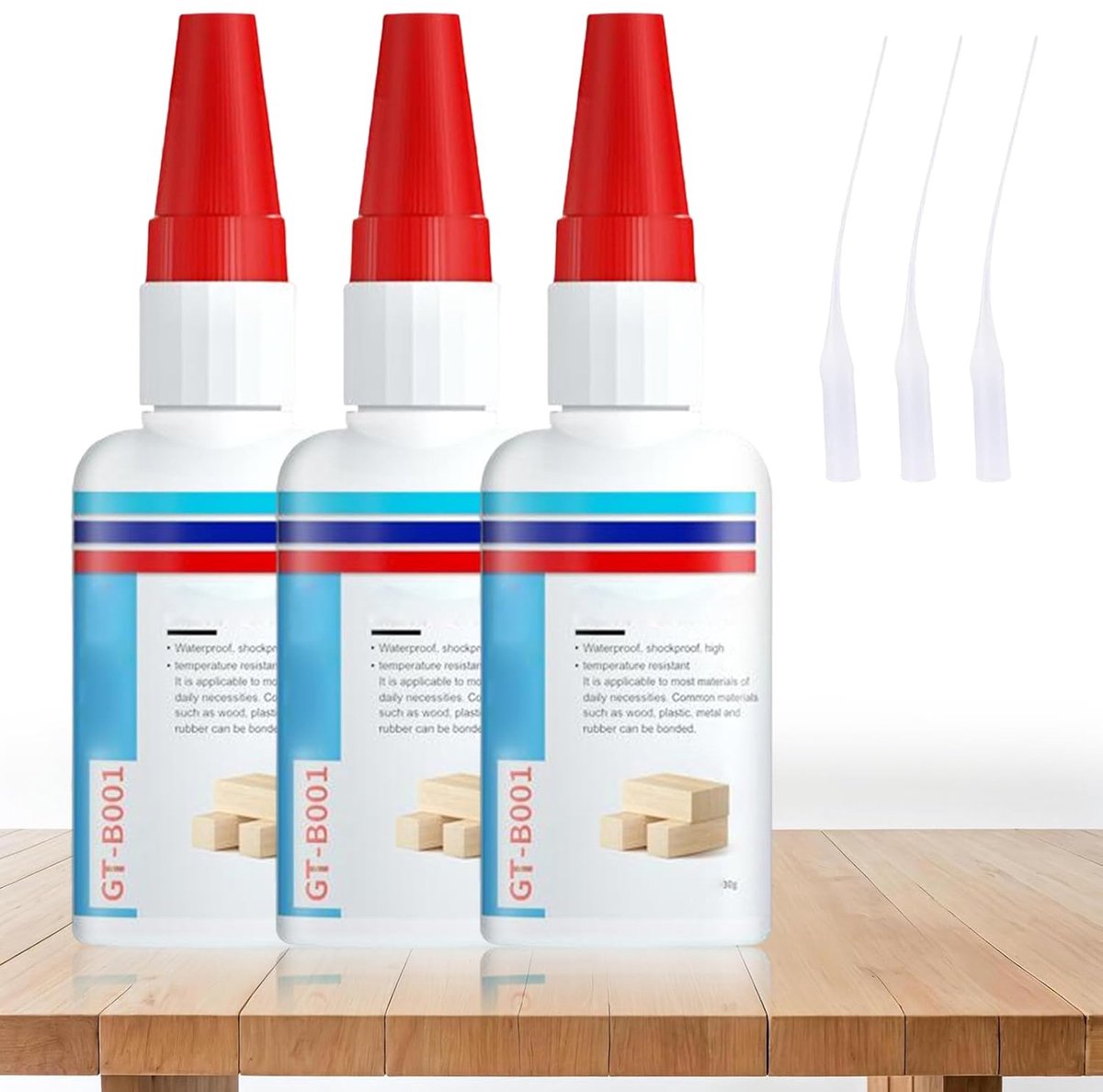 Wood Adhesive, Pack of 3 Extra Strong Wood Adhesive, Transparent Wood Adhesive, Glue for Wood, Quick Grip, Glue for - ShopVlot