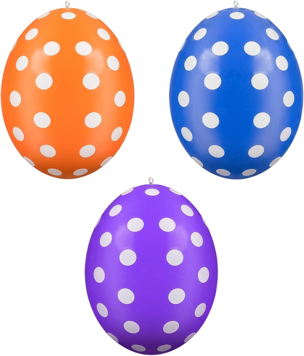 Pack of 3 Inflatable Easter Eggs Giant Colourful Easter Eggs Inflatable Easter Eggs Ornaments for Indoor and - ShopVlot