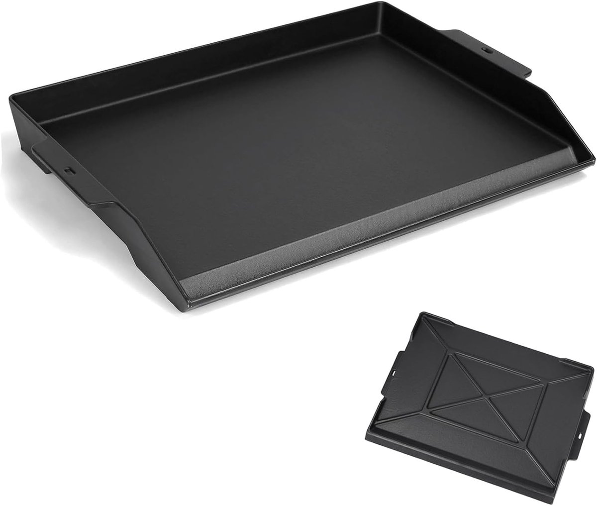 Denmay 58.6 × 40.5 cm Cast Iron Grill Plate, Universal Plancha for Gas Grill, Charcoal Grill, Gas Hob, Stove - ShopVlot