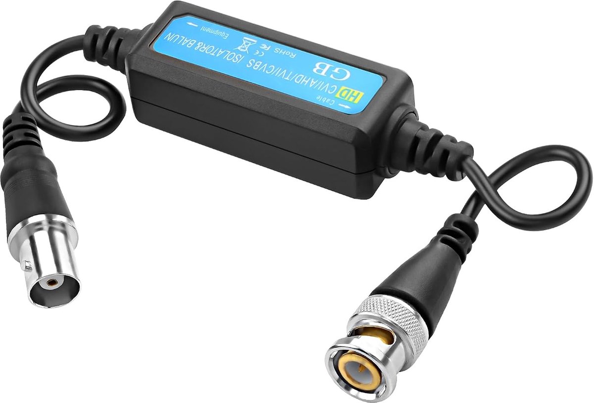 XMSJSIY BNC HD-TVI CVI Video Filter AHD CVBS coaxial video earth loop isolator balun BNC male to female Audio Noise - ShopVlot