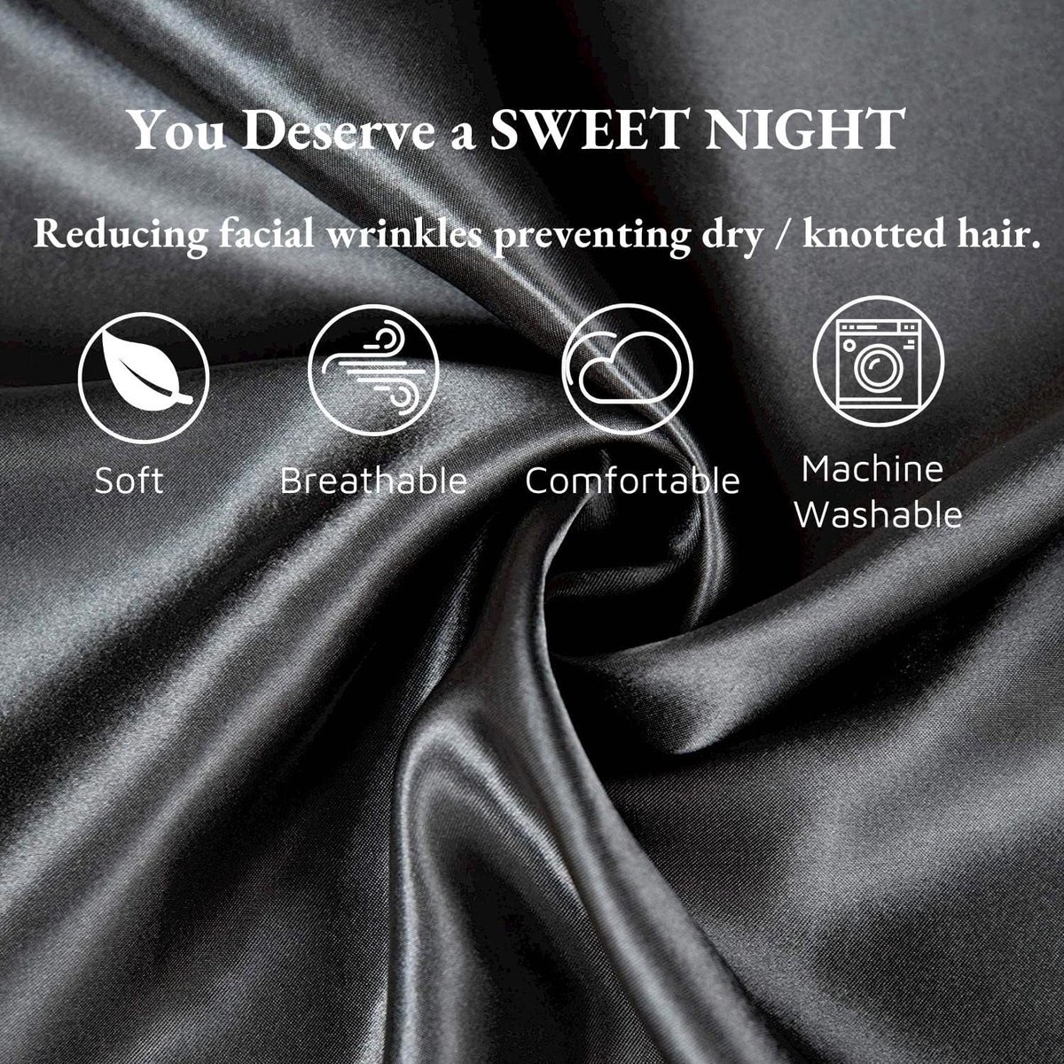 Satin Pillow Cases for Hair and Skin, 100% Silky Luxury Satin Cushion Covers with Hotel Closure, Pillow Case, Soft and - ShopVlot