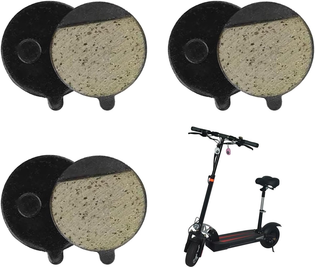 3 Pairs Electric Scooter Brake Pads Half Metal Brake Pads Replacement Parts Metal & Semi-Metal Resin Disc Brake Parts - ShopVlot