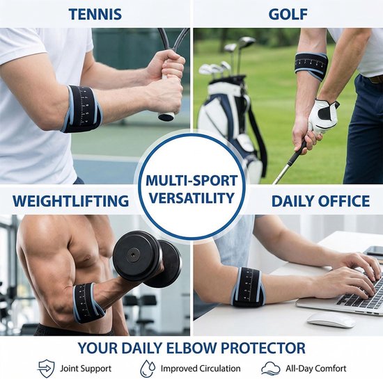 1 Pezzo Tutore Epicondilite Gomito Ortesi Gomito Compressione Supporto Regolabile Per Tennis Badminton Fitness Golf Eva - ShopVlot — afbeelding 2